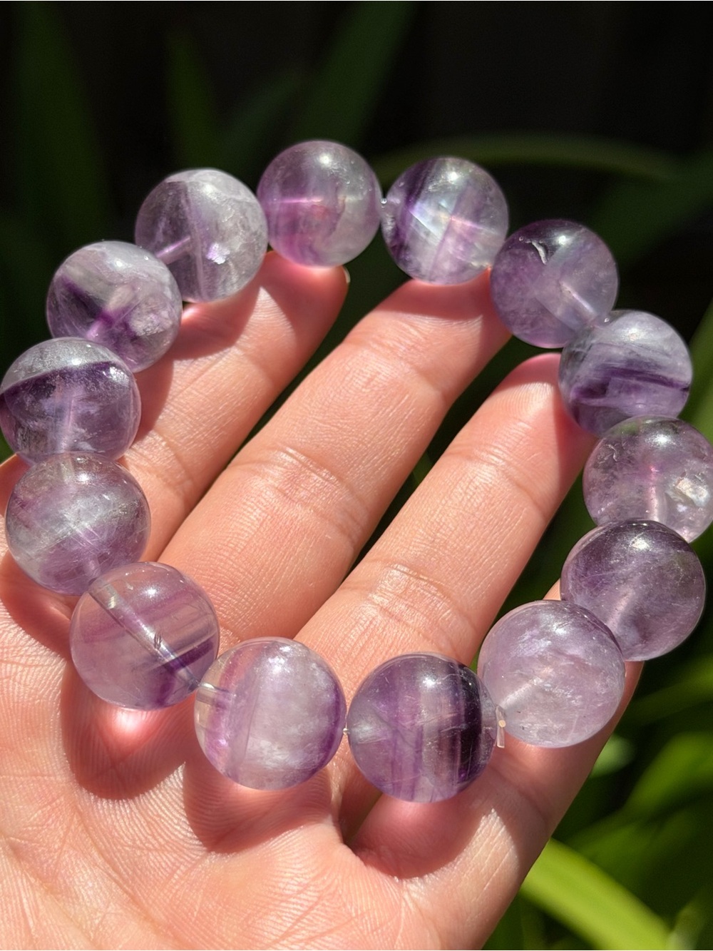16mm stretchable purple fluorite bracelet 2111